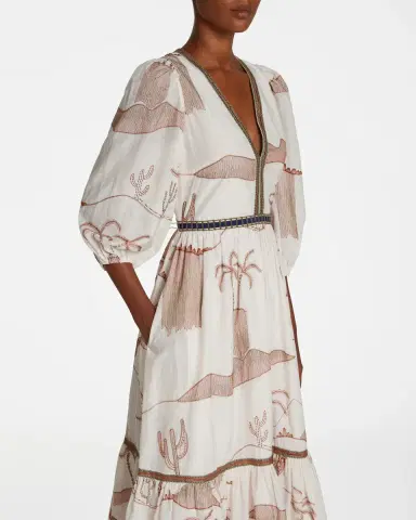 Emporio Sirenuse Loretta Dress with Desert Embroidery | Thumbnail 4 Emporio Sirenuse Loretta Dress with Desert Embroidery | Thumbnail 4