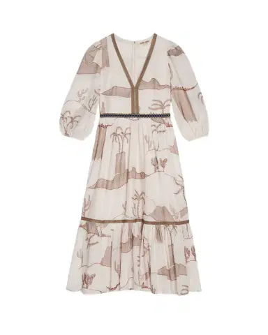 Emporio Sirenuse Loretta Dress with Desert Embroidery | Thumbnail 1 Emporio Sirenuse Loretta Dress with Desert Embroidery | Thumbnail 1