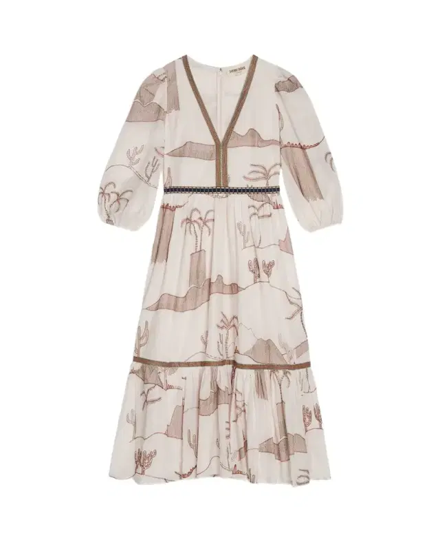 Loretta Dress with Desert Embroidery