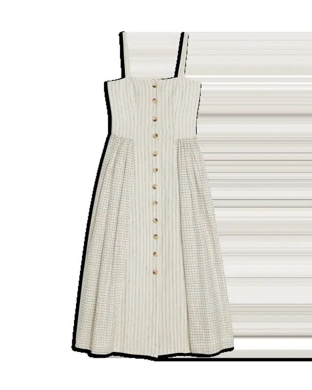Sabina Checks & Stripes Dress