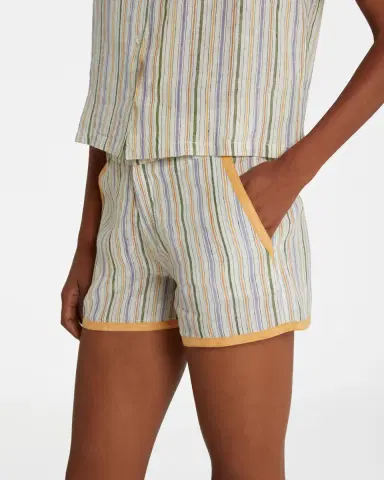 Emporio Sirenuse Shorts Summer Stripes Yellow Green | Thumbnail 2
