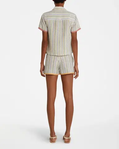 Emporio Sirenuse Shorts Summer Stripes Yellow Green | Thumbnail 4
