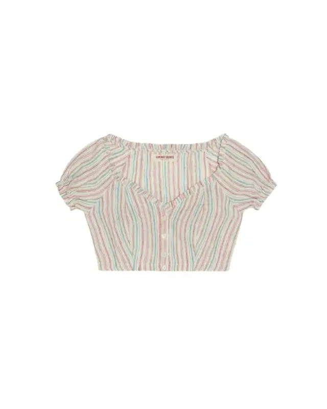 Emporio Sirenuse Violante Summer Stripes Top  Red Turquoise
