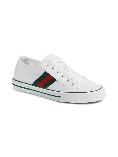 Gucci Women's Tennis 1977 Denim Low-Top Sneakers - Grey White - Size 12 | Thumbnail 2