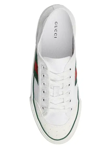 Gucci Women's Tennis 1977 Denim Low-Top Sneakers - Grey White - Size 12 | Thumbnail 5