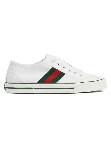 Gucci Women's Tennis 1977 Denim Low-Top Sneakers - Grey White - Size 12 | Thumbnail 1