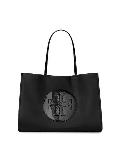 Tory Burch Women's Ella Logo Tote Bag - Black | Thumbnail 1 Tory Burch Women's Ella Logo Tote Bag - Black | Thumbnail 1