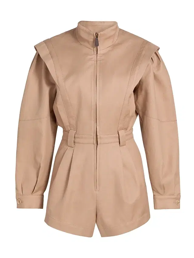 Women's Nabil Cotton Romper - Khaki