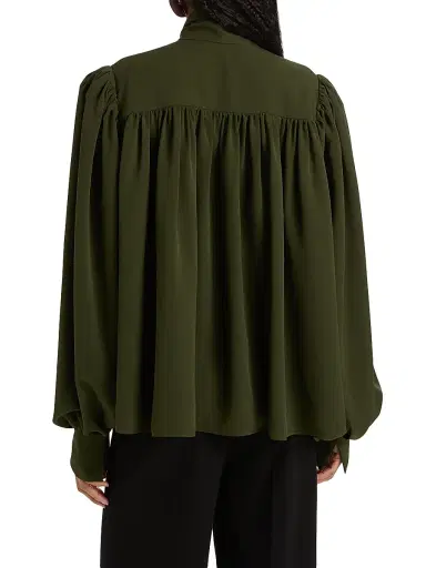 Ronny Kobo Women's Outlander x Woolmark Crepe Tieneck Blouse | Thumbnail 5 Ronny Kobo Women's Outlander x Woolmark Crepe Tieneck Blouse | Thumbnail 5