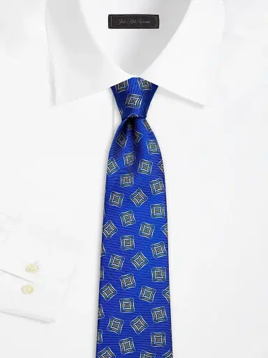 Kiton Men's Diagonal Geometric-Print Silk Tie - Blue | Thumbnail 2 Kiton Men's Diagonal Geometric-Print Silk Tie - Blue | Thumbnail 2