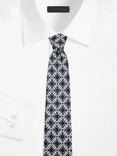 Kiton Men's Mosaic-Print Silk Tie | Thumbnail 2 Kiton Men's Mosaic-Print Silk Tie | Thumbnail 2