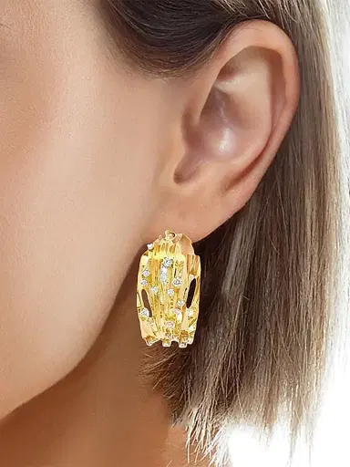 Hueb Women's Bahia 18K Yellow Gold & 0.72 TCW Diamond Hoop Earrings - Yellow Gold | Thumbnail 2