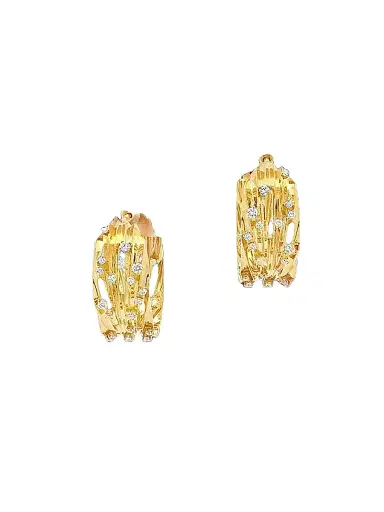 Hueb Women's Bahia 18K Yellow Gold & 0.72 TCW Diamond Hoop Earrings - Yellow Gold | Thumbnail 1