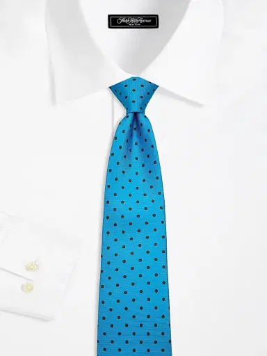 Kiton Men's Polka Dot Silk Tie - Blue | Thumbnail 2 Kiton Men's Polka Dot Silk Tie - Blue | Thumbnail 2