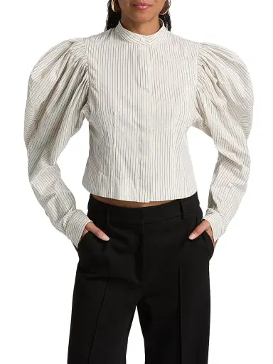 Ronny Kobo Women's Outlander x Swanson Striped Button-Front Top - Outlander Stripe - Size XL | Thumbnail 3 Ronny Kobo Women's Outlander x Swanson Striped Button-Front Top - Outlander Stripe - Size XL | Thumbnail 3