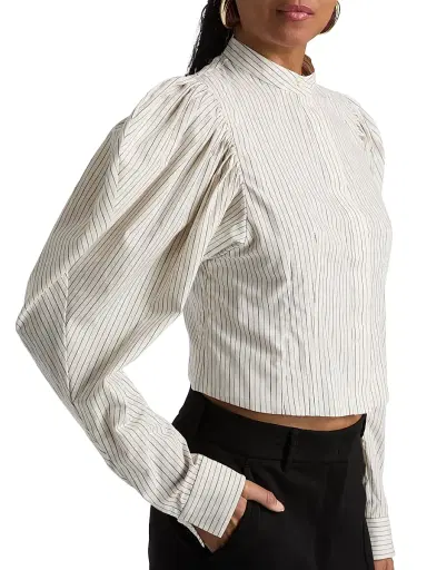 Ronny Kobo Women's Outlander x Swanson Striped Button-Front Top - Outlander Stripe - Size XL | Thumbnail 6 Ronny Kobo Women's Outlander x Swanson Striped Button-Front Top - Outlander Stripe - Size XL | Thumbnail 6