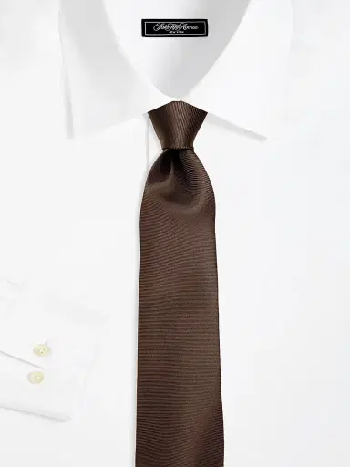 Kiton Men's Solid Silk Tie - Brown | Thumbnail 2