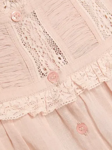DÔEN Women's Fidella Lace Cotton Top - Blush - Size Medium | Thumbnail 7