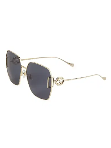 Gucci Women's Fork 64MM Square Sunglasses - Gold | Thumbnail 2