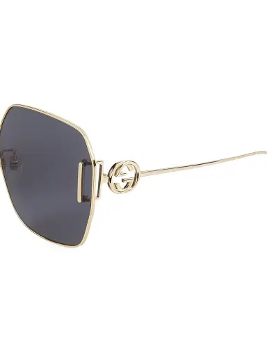 Gucci Women's Fork 64MM Square Sunglasses - Gold | Thumbnail 3