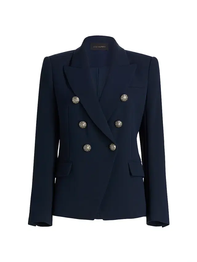 Kobi Halperin Women's West Crepe Double-Breasted Blazer - Navy