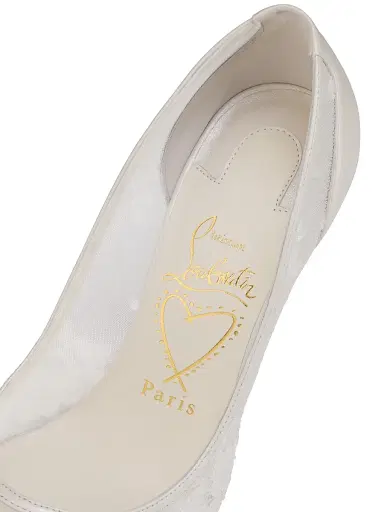 Christian Louboutin Women's Miss Z Mesh 100MM Pumps - Bianco | Thumbnail 4