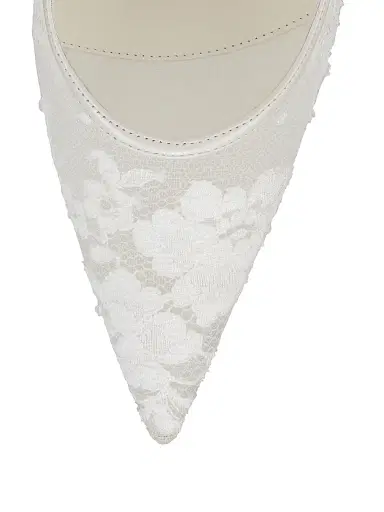 Christian Louboutin Women's Miss Z Mesh 100MM Pumps - Bianco | Thumbnail 5