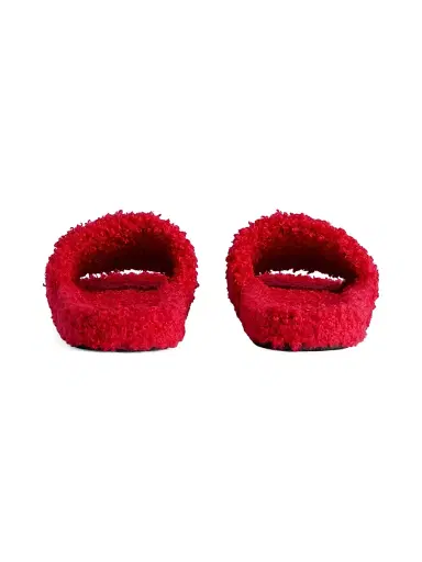 Balenciaga Men's x NBA Collaboration Furry Open Mules - Red White - Size 13 | Thumbnail 2