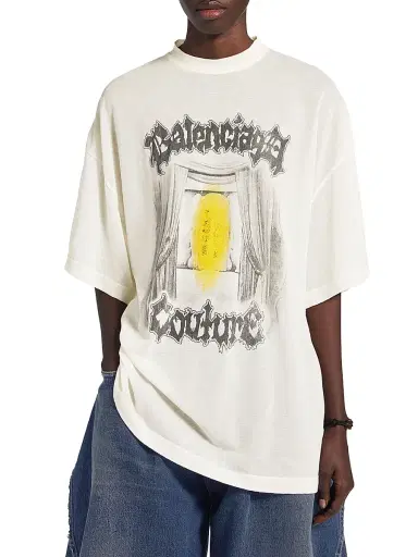 Balenciaga Women's Salon De Couture Shaped T-Shirt - Cream - Size Large | Thumbnail 2 Balenciaga Women's Salon De Couture Shaped T-Shirt - Cream - Size Large | Thumbnail 2