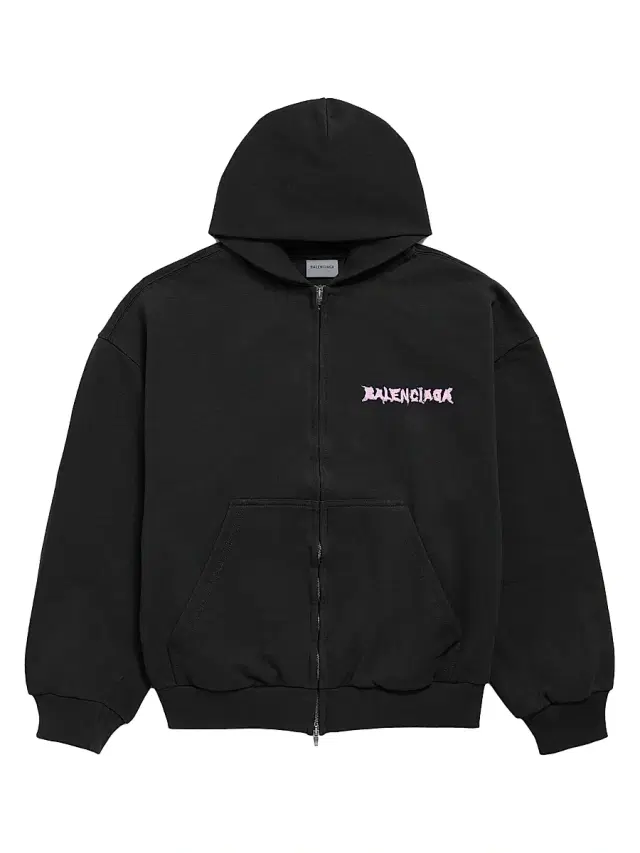 Men's DIY Back Zip-Up Regular Fit Hoodie - Black