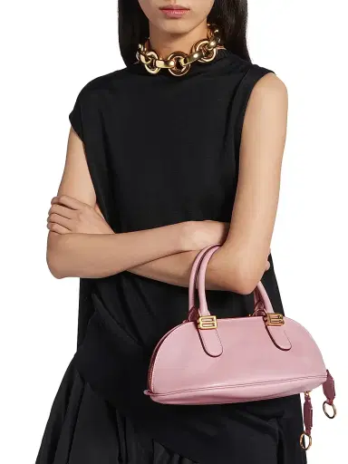 Balenciaga Women's Bolero Bowling Crossbody Bag - Rose Quartz | Thumbnail 3