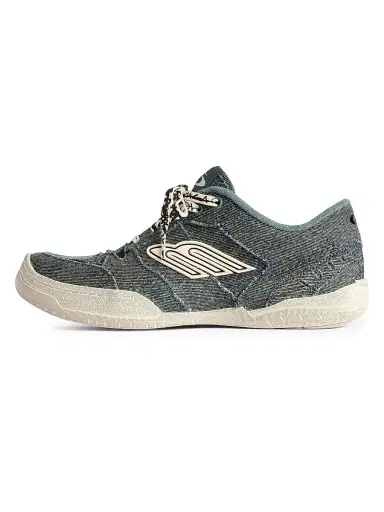 Balenciaga Men's Hamptons Denim Sneakers - Blue Off White - Size 12 | Thumbnail 2