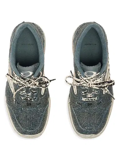 Balenciaga Men's Hamptons Denim Sneakers - Blue Off White - Size 12 | Thumbnail 4
