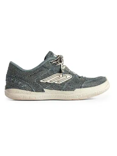 Balenciaga Men's Hamptons Denim Sneakers - Blue Off White - Size 12 | Thumbnail 1