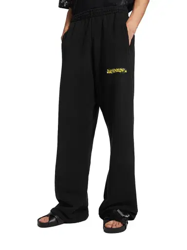 Balenciaga Men's Messy Spray Baggy Sweatpants - Black - Size Large | Thumbnail 2 Balenciaga Men's Messy Spray Baggy Sweatpants - Black - Size Large | Thumbnail 2