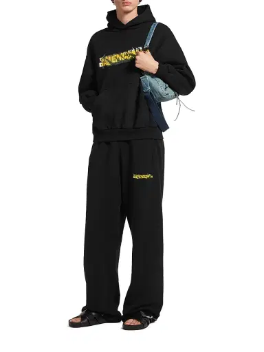 Balenciaga Men's Messy Spray Baggy Sweatpants - Black - Size Large | Thumbnail 6 Balenciaga Men's Messy Spray Baggy Sweatpants - Black - Size Large | Thumbnail 6