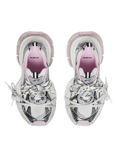 Balenciaga Women's 3XL Gel Clearsole Sneakers - White Pink Black | Thumbnail 2 Balenciaga Women's 3XL Gel Clearsole Sneakers - White Pink Black | Thumbnail 2