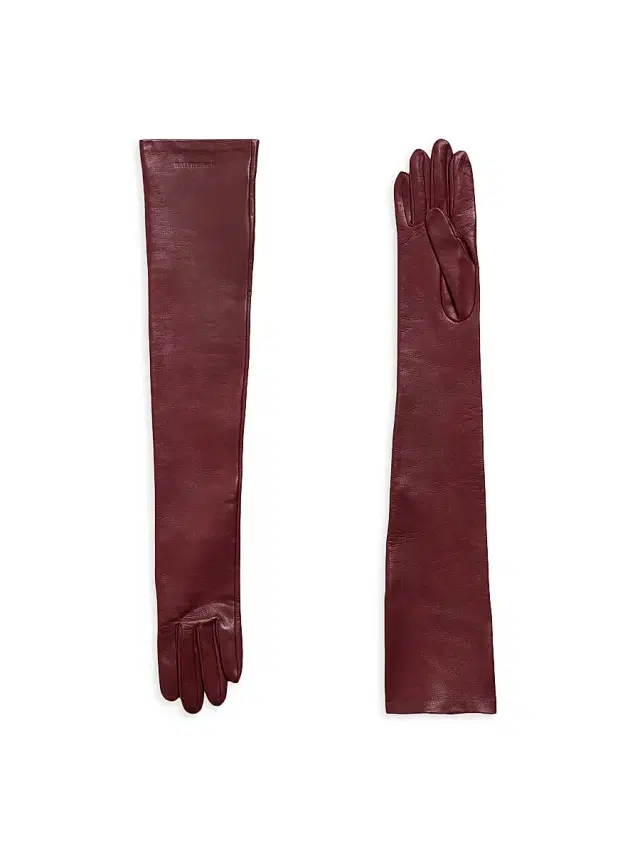 Balenciaga Women's Long Gloves - Burgundy