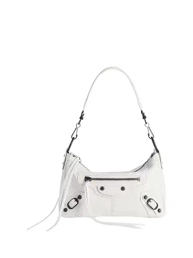 Balenciaga Women's Le City Moto Crossbody Bag - Optic White | Thumbnail 1 Balenciaga Women's Le City Moto Crossbody Bag - Optic White | Thumbnail 1