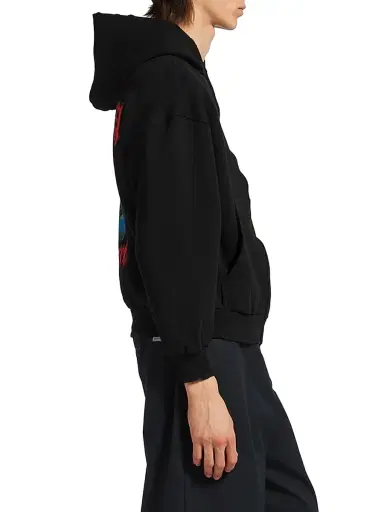 Balenciaga Men's Salon De Couture Zip-Up Regular Fit Hoodie - Black - Size Medium | Thumbnail 4 Balenciaga Men's Salon De Couture Zip-Up Regular Fit Hoodie - Black - Size Medium | Thumbnail 4
