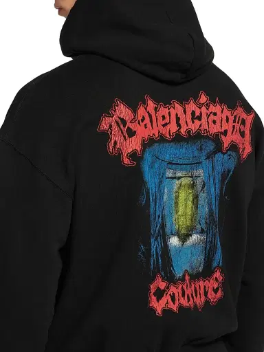 Balenciaga Men's Salon De Couture Zip-Up Regular Fit Hoodie - Black - Size Medium | Thumbnail 5 Balenciaga Men's Salon De Couture Zip-Up Regular Fit Hoodie - Black - Size Medium | Thumbnail 5