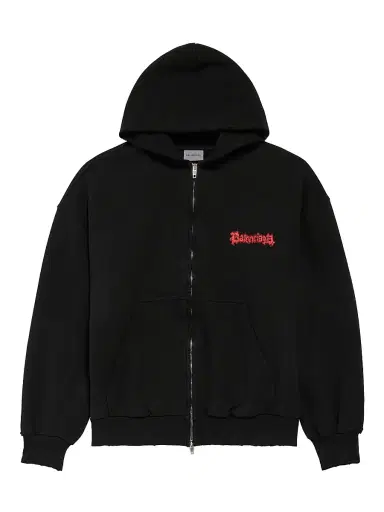 Balenciaga Men's Salon De Couture Zip-Up Regular Fit Hoodie - Black - Size Medium | Thumbnail 1 Balenciaga Men's Salon De Couture Zip-Up Regular Fit Hoodie - Black - Size Medium | Thumbnail 1