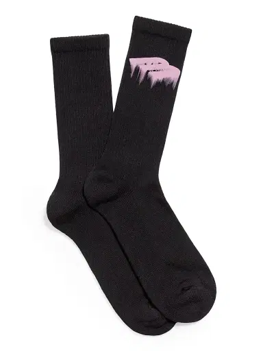 Balenciaga Men's Wet Brush Socks - Pink Black - Size Large | Thumbnail 2
