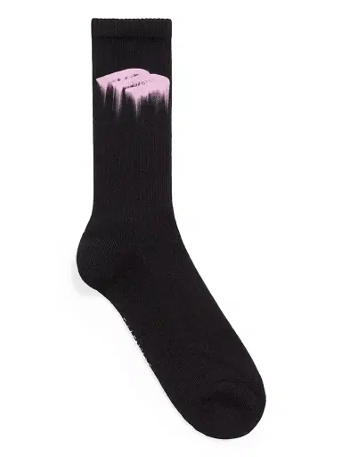 Balenciaga Men's Wet Brush Socks - Pink Black - Size Large | Thumbnail 1