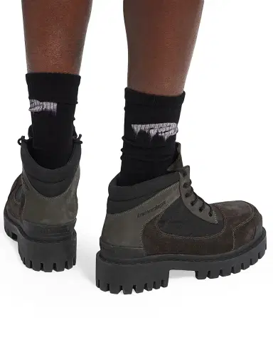 Balenciaga Men's Combat Strike Low Boots - Brown Black - Size 13 | Thumbnail 6 Balenciaga Men's Combat Strike Low Boots - Brown Black - Size 13 | Thumbnail 6
