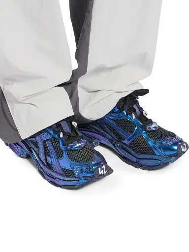 Balenciaga Men's Runner Iridescent Sneakers - Blue - Size 13 | Thumbnail 6
