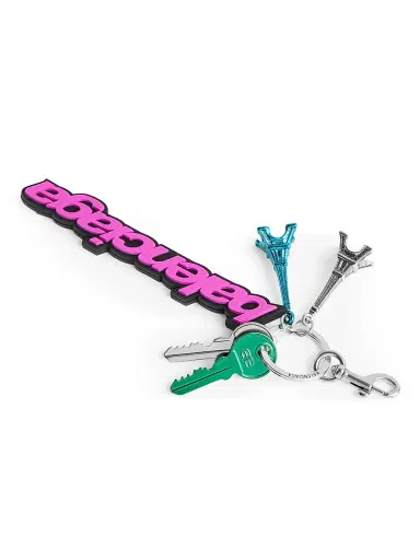 Balenciaga Women's Biker Charm Keychain - Pink Black | Thumbnail 2 Balenciaga Women's Biker Charm Keychain - Pink Black | Thumbnail 2