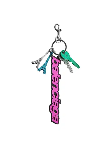 Balenciaga Women's Biker Charm Keychain - Pink Black | Thumbnail 1 Balenciaga Women's Biker Charm Keychain - Pink Black | Thumbnail 1
