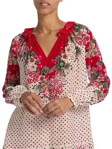 Saloni Women's Alexis Floral Sandwashed Minidress | Thumbnail 6 Saloni Women's Alexis Floral Sandwashed Minidress | Thumbnail 6
