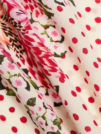 Saloni Women's Alexis Floral Sandwashed Minidress - Plumeria Polka Plmt - Size 8 | Thumbnail 7